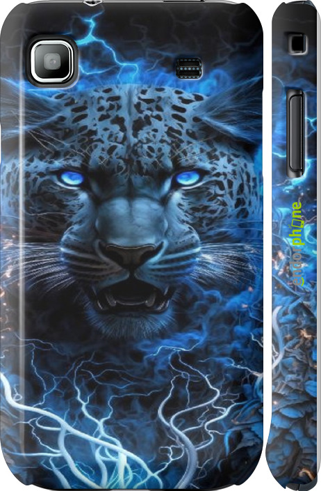 3D пластиковый глянцевый чехол Ледяной леопард для Samsung Galaxy S i9000 - 6460c-77 изображение 