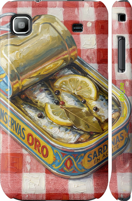 3D пластиковый глянцевый чехол Vintage Sardine Tin Phone для Samsung Galaxy S i9000 - 6772c-77 изображение 