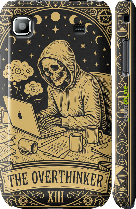 3D пластиковый матовый чехол The Overthinker для Samsung Galaxy S i9000 - 6774m-77 изображение 