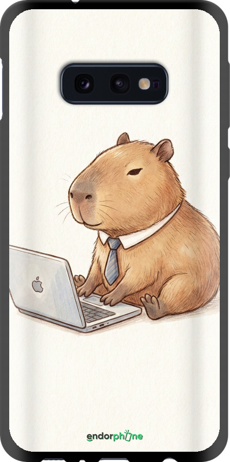 TPU чехол Funny Capybara CEO Working для Samsung Galaxy S10e - 6777b-1646 изображение 