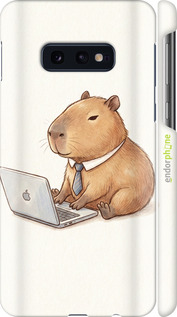 3D пластиковый матовый чехол 'Funny Capybara CEO Working' для Samsung Galaxy S10e изображение 1