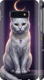3D пластиковый матовый чехол Mystic White Cat Gothic Dark Purple Gold для Samsung Galaxy S10e - 6805m-1646 изображение 