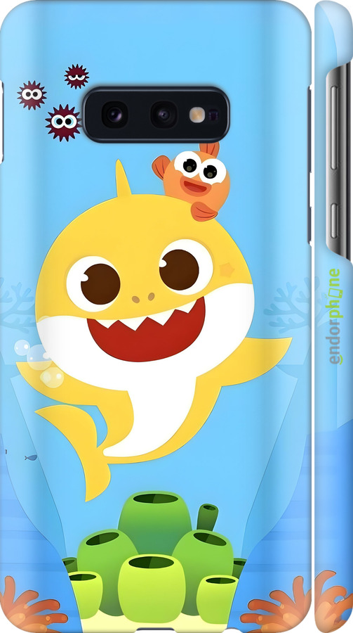 3D пластиковый матовый чехол Бейби Шарк для Samsung Galaxy S10e - 6303m-1646 изображение 