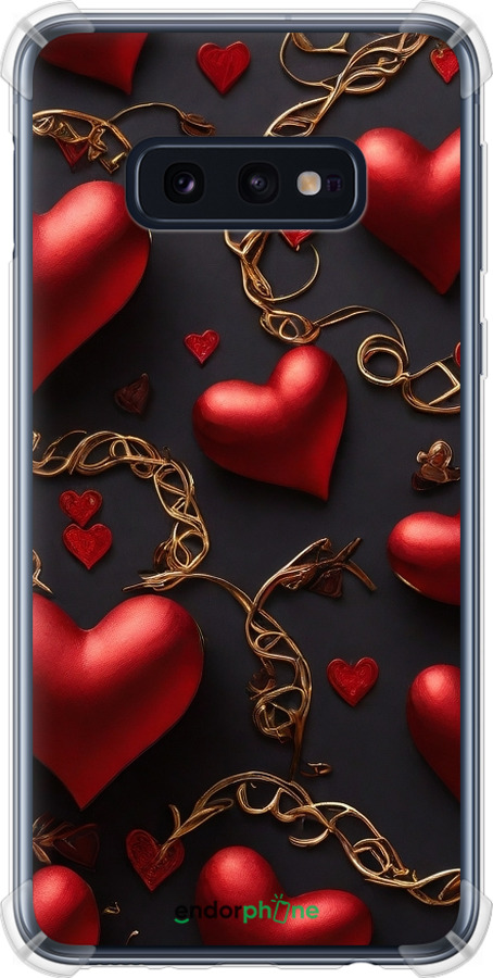Силикон с усиленными углами чехол Сердечки для Samsung Galaxy S10e - 5831sp-1646 изображение 