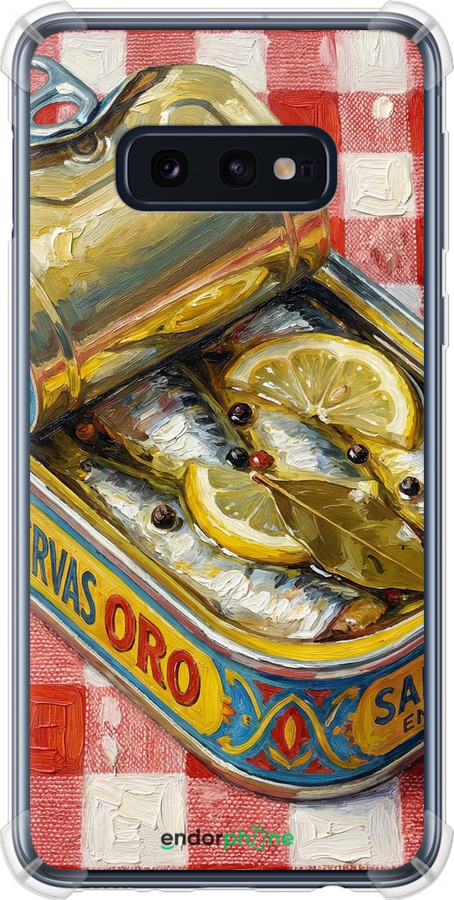 Силикон с усиленными углами чехол Vintage Sardine Tin Phone для Samsung Galaxy S10e - 6772sp-1646 изображение 