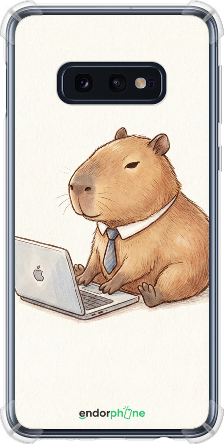 Силіконовий протиударний с посиленими кутами чехол Funny Capybara CEO Working для Samsung Galaxy S10e - 6777sp-1646 изображение 