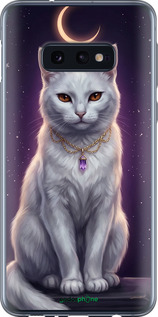 2D пластиковый чехол Mystic White Cat Gothic Dark Purple Gold для Samsung Galaxy S10e - 6805t-1646 изображение 