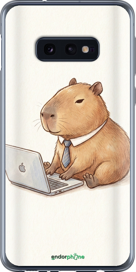 2D пластиковий чехол Funny Capybara CEO Working для Samsung Galaxy S10e - 6777t-1646 изображение 