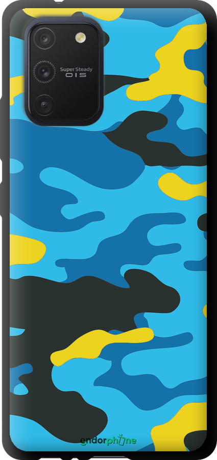 TPU чехол Желто-голубой камуфляж для Samsung Galaxy S10 Lite 2020 - 1084b-1851 изображение 