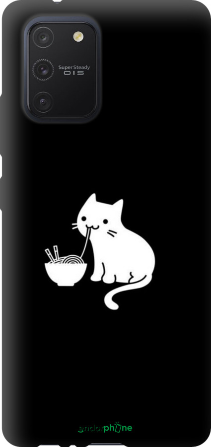 TPU чехол С милым котом на черном фоне для Samsung Galaxy S10 Lite 2020 - 6528b-1851 изображение 