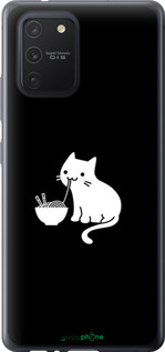 Силиконовый чехол С милым котом на черном фоне для Samsung Galaxy S10 Lite 2020 - 6528u-1851 изображение 