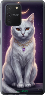 2D пластиковый чехол Mystic White Cat Gothic Dark Purple Gold для Samsung Galaxy S10 Lite 2020 - 6805t-1851 изображение 