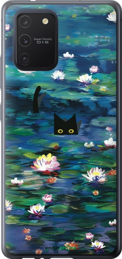 Силиконовый чехол із зображенням водяних лілій та кішок для Samsung Galaxy S10 Lite 2020 - 6257u-1851 изображение 