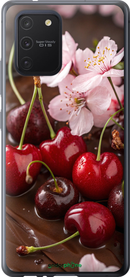 2D пластиковий чехол Вишня у шоколаді для Samsung Galaxy S10 Lite 2020 - 6698t-1851 изображение 