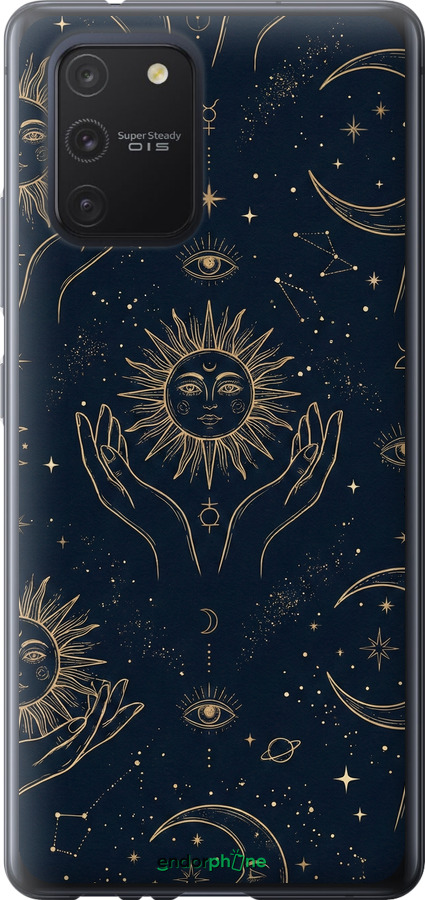Силиконовый чехол Celestial Harmony: Sun & Moon Gold Mystic Pattern для Samsung Galaxy S10 Lite 2020 - 6778u-1851 изображение 