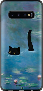 TPU чехол Із зображенням кота та водяної лілії Monet для Samsung Galaxy S10 Plus - 6519b-1649 изображение 