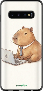 TPU чехол Funny Capybara CEO Working для Samsung Galaxy S10 Plus - 6777b-1649 изображение 