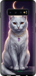 TPU чехол Mystic White Cat Gothic Dark Purple Gold для Samsung Galaxy S10 Plus - 6805b-1649 изображение 