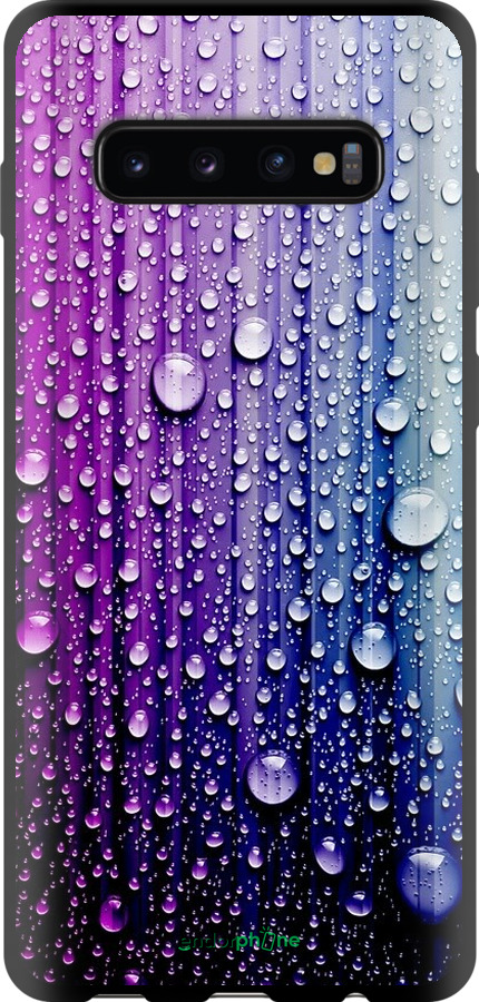 

TPU чорний чохол "Краплини води" для Samsung Galaxy S10 Plus, Синій