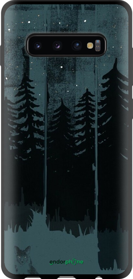 TPU чехол Лисиця та нічний ліс для Samsung Galaxy S10 Plus - 6481b-1649 изображение 