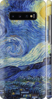 3D пластиковий матовий чехол «Зоряна ніч» Вінсента Ван Гога для Samsung Galaxy S10 Plus - 6433m-1649 изображение 