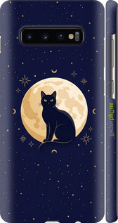 3D пластиковий матовий чехол Cute Cat Celestial/Witchy для Samsung Galaxy S10 Plus - 6787m-1649 изображение 