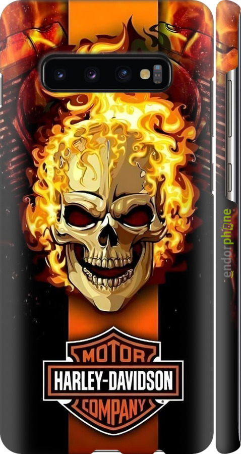 3D пластиковий матовий чехол Харлей девидсон для Samsung Galaxy S10 Plus - 6370m-1649 изображение 