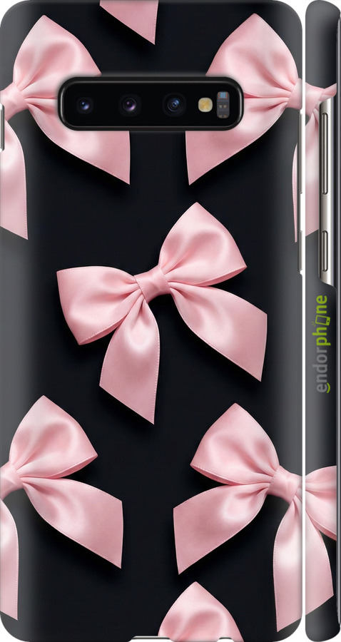 3D пластиковый матовый чехол Coquette Ribbons Dark Coquette для Samsung Galaxy S10 Plus - 6767m-1649 изображение 