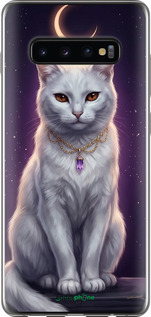 2D пластиковый чехол Mystic White Cat Gothic Dark Purple Gold для Samsung Galaxy S10 Plus - 6805t-1649 изображение 