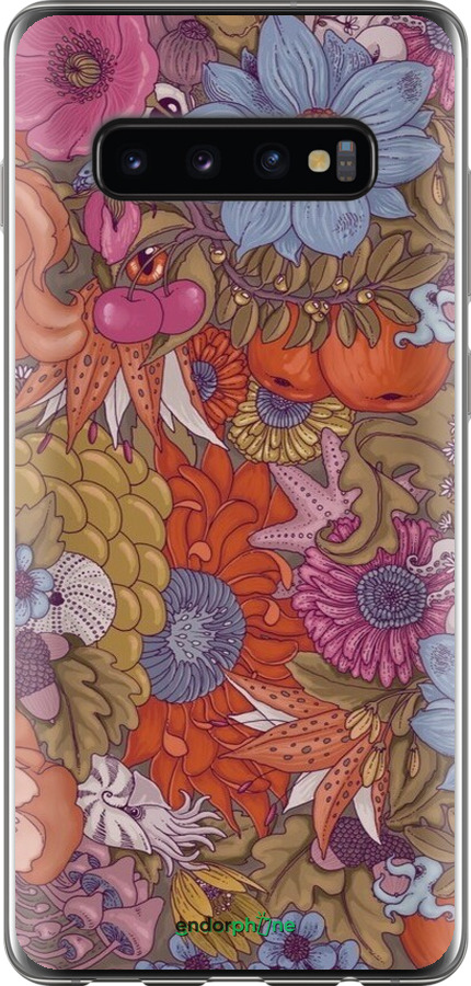 Силіконовий чехол Абстрактні  квіти для Samsung Galaxy S10 Plus - 6526u-1649 изображение 