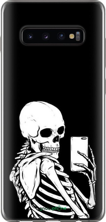 Силиконовый чехол Скелет делает Selfie для Samsung Galaxy S10 Plus - 6535u-1649 изображение 
