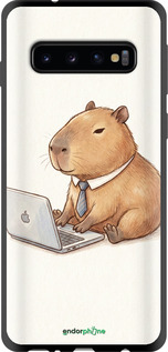 TPU чехол Funny Capybara CEO Working для Samsung Galaxy S10 - 6777b-1640 изображение 