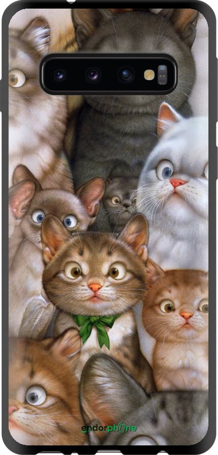 

TPU чорний чохол "Коти" для Samsung Galaxy S10