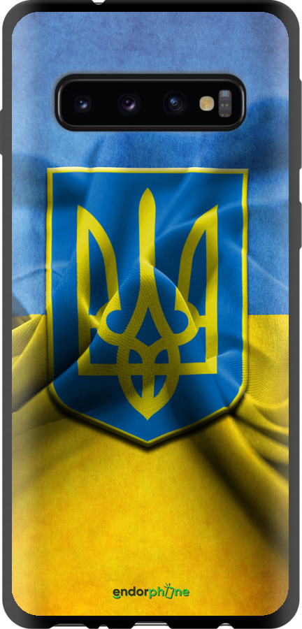 

TPU чорний чохол "Прапор та герб України" для Samsung Galaxy S10, Блакитний