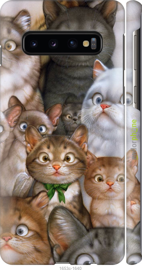 

3D пластиковий матовий чохол "Коти" для Samsung Galaxy S10