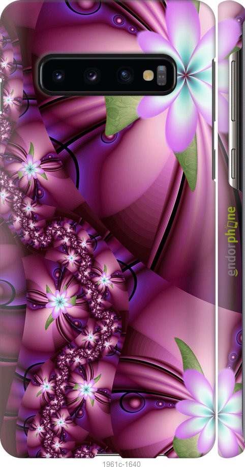 

3D пластиковий матовий чохол "Квіткова мозаїка" для Samsung Galaxy S10, Рожевий