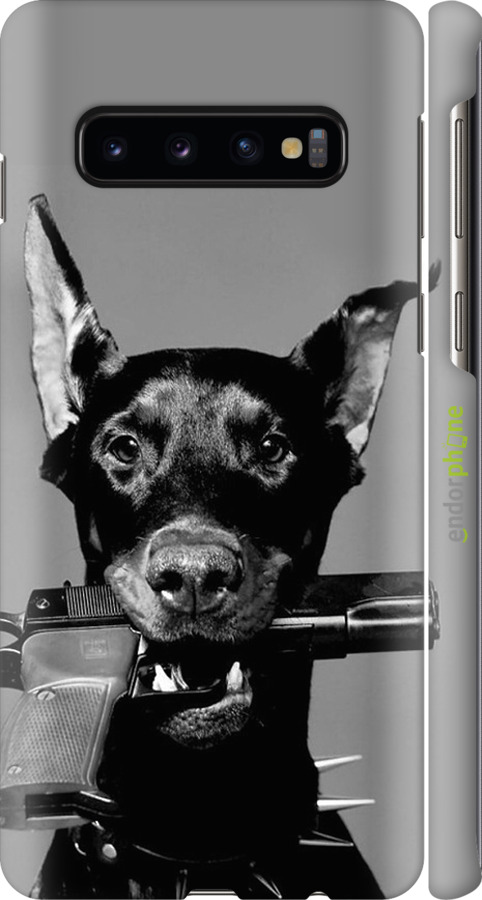 

Plástico mate 3D Capa "Doberman" para Samsung Galaxy S10, Cinzento