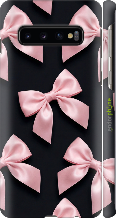 3D пластиковий матовий чехол Coquette Ribbons Dark Coquette для Samsung Galaxy S10 - 6767m-1640 изображение 