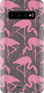 Силіконовий протиударний с посиленими кутами чехол Vintage-Flamingos для Samsung Galaxy S10 - 4171sp-1640 изображение 