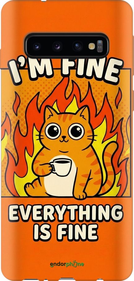 Силикон с усиленными углами чехол Funny Cat для Samsung Galaxy S10 - 6786sp-1640 изображение 