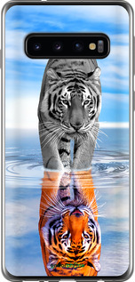 Силіконовий чехол Тигр для Samsung Galaxy S10 - 6016u-1640 изображение 