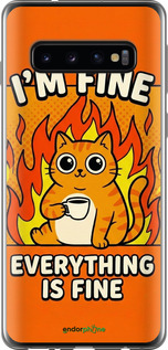 2D пластиковий чехол Funny Cat для Samsung Galaxy S10 - 6786t-1640 изображение 