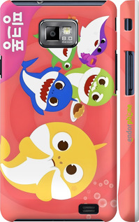 3D пластиковий глянцевий чехол Бейби Шаркс для Samsung Galaxy S2 i9100 - 6305c-14 изображение 