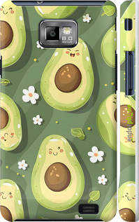 3D пластиковый матовый чехол Авокадо для Samsung Galaxy S2 i9100 - 6380m-14 изображение 