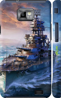 3D пластиковый глянцевый чехол Военный корабль, world of tanks, wargaming для Samsung Galaxy S2 i9100 - 6461c-14 изображение 