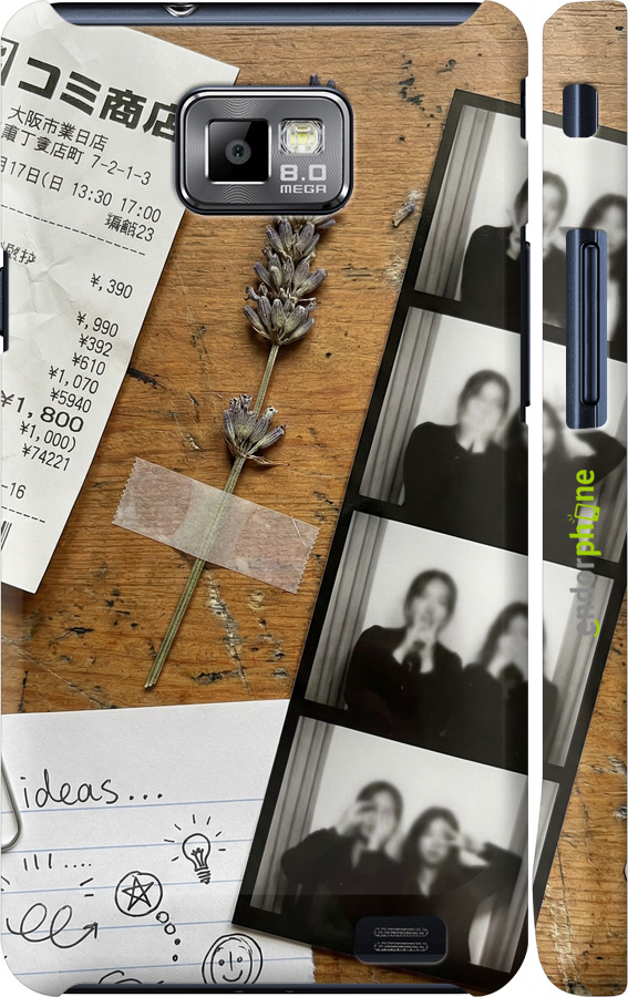 3D пластиковый глянцевый чехол Aesthetic Scrapbook Collage для Samsung Galaxy S2 i9100 - 6773c-14 изображение 