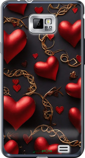 Силиконовый чехол Сердечки для Samsung Galaxy S2 i9100 - 5831u-14 изображение 