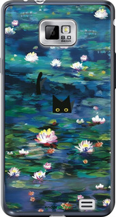 Силиконовый чехол Чехол с изображением водяных лилий Моне и кошек для Samsung Galaxy S2 i9100 - 6399u-14 изображение 