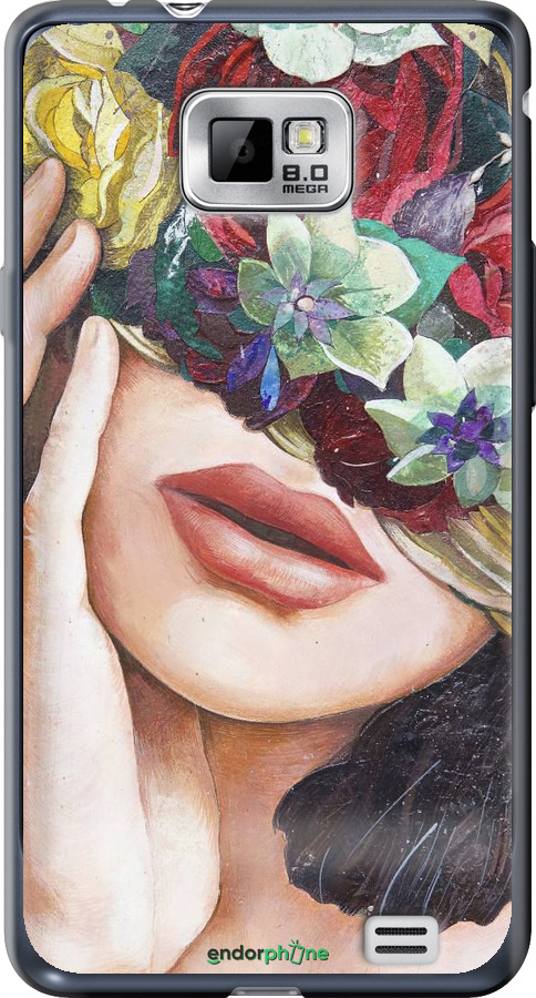 Силиконовый чехол Head Flower для Samsung Galaxy S2 i9100 - 4460u-14 изображение 