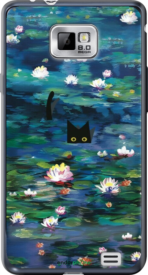 Силиконовый чехол Чехол с изображением водяных лилий Моне и кошек для Samsung Galaxy S2 i9100 - 6399u-14 изображение 